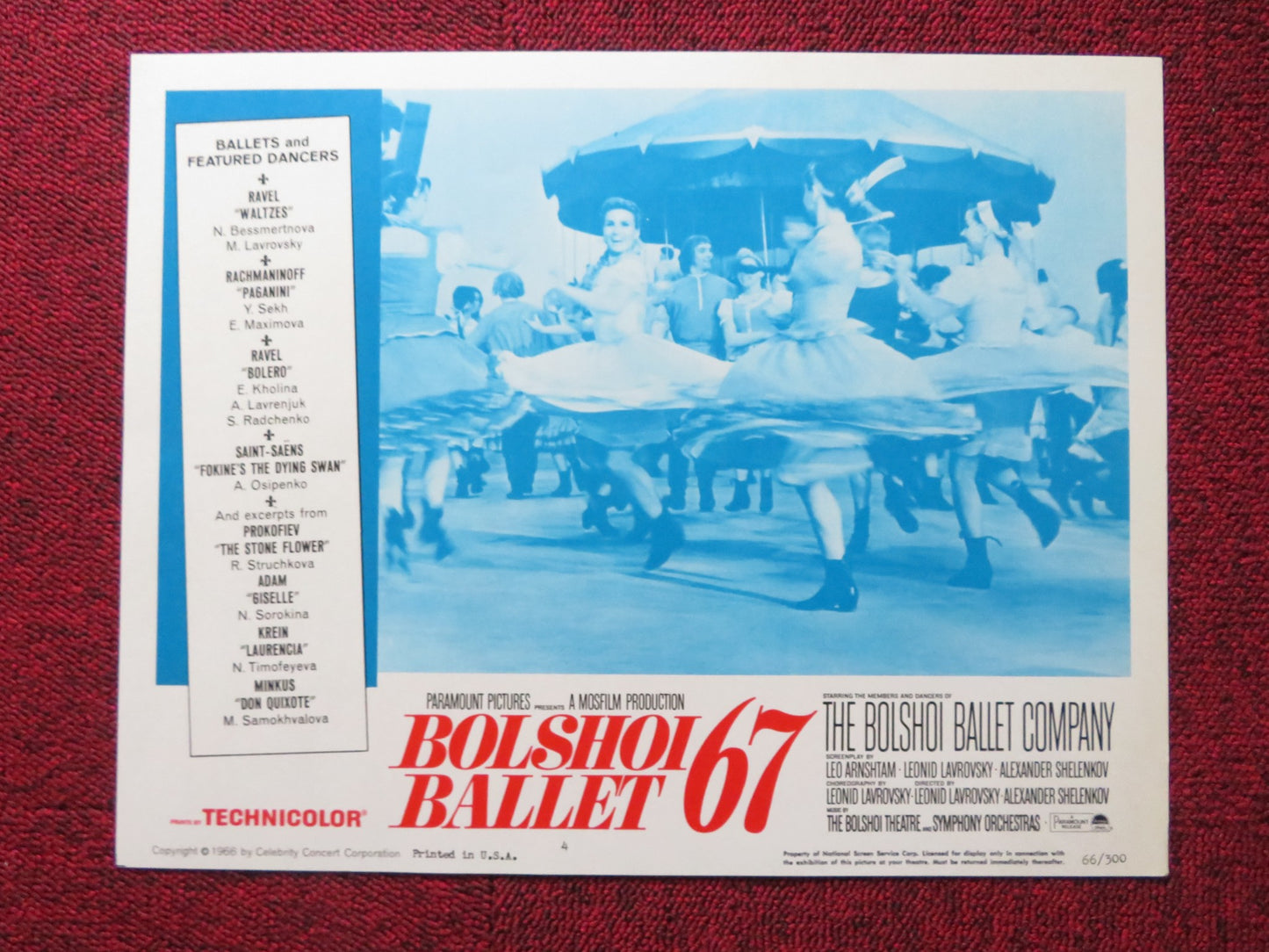 BOLSHOI BALLET '67 US LOBBY CARD FULL SET NATALIA BESSMERTNOVA Y.GRIGORIEV 1966