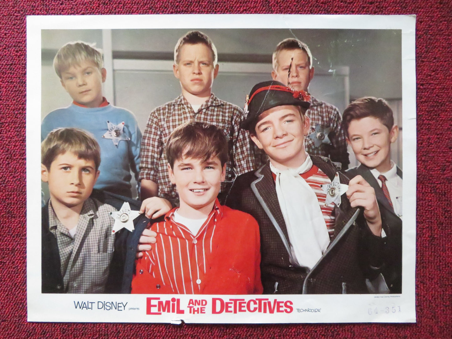 EMIL AND THE DETECTIVES US LOBBY CARD FULL SET DISNEY WALTER SLEZAK 1964