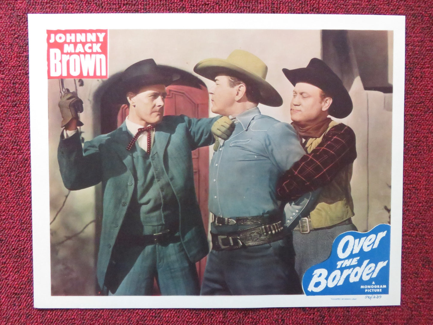 OVER THE BORDER US LOBBY CARD FULL SET JOHNNY MACK BROWN WENDY WALDRON 1950