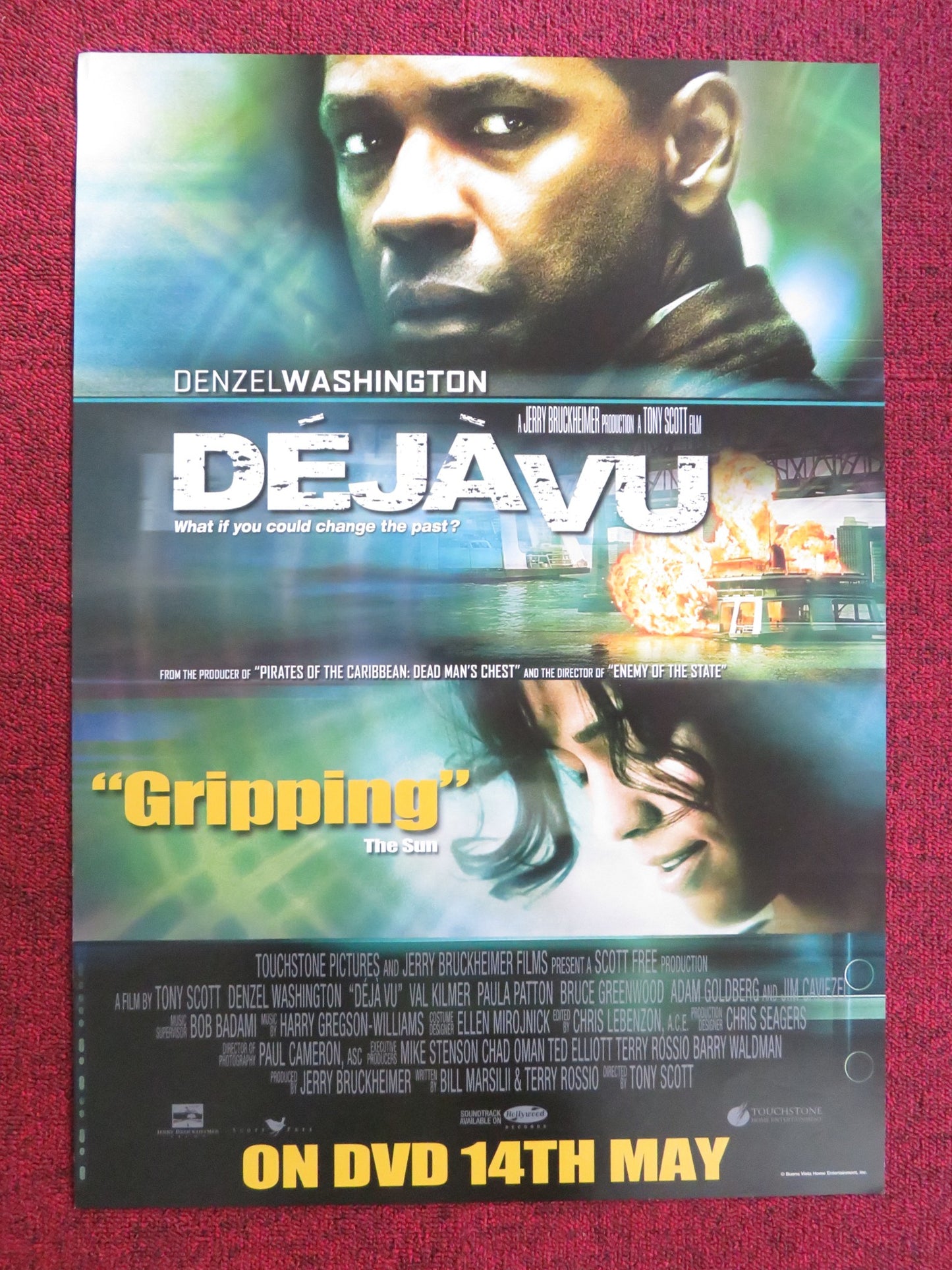 DEJA VU DVD POSTER DENZEL WASHINGTON PAULA PATTON 2006