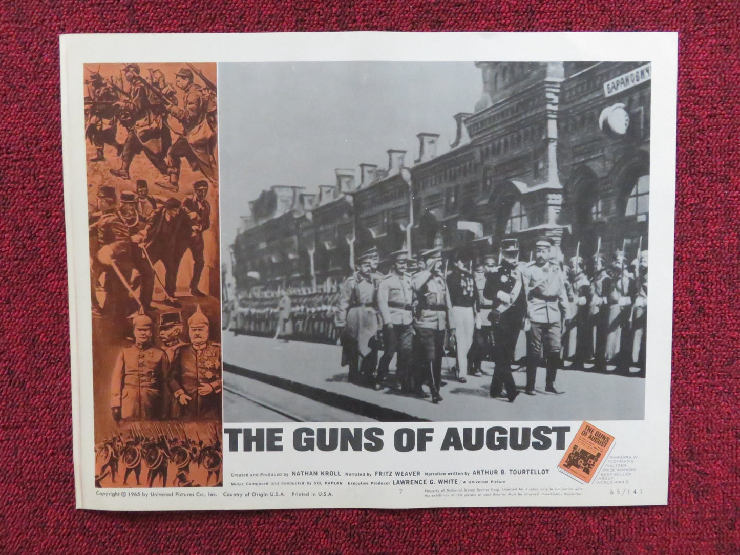 THE GUNS OF AUGUST US LOBBY CARD FULL SET FRITZ WEAVER WINSTON CHURCHILL 1965