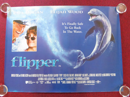 FLIPPER UK QUAD ROLLED POSTER ELIJAH WOOD PAUL HOGAN 1996