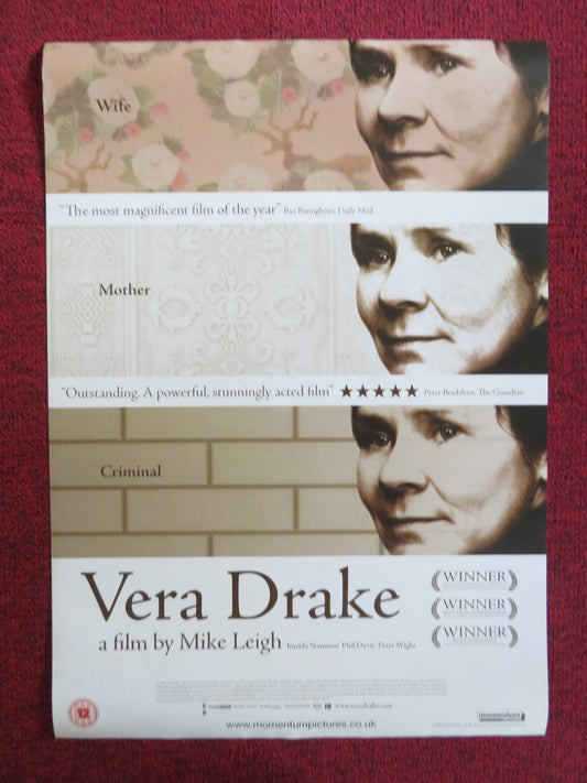 VERA DRAKE VHS VIDEO POSTER MIKE LEIGH IMELDA STAUNTON 2004