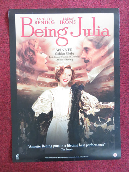 BEING JULIA VHS VIDEO POSTER ANNETTE BENING JEREMY IRONS 2004