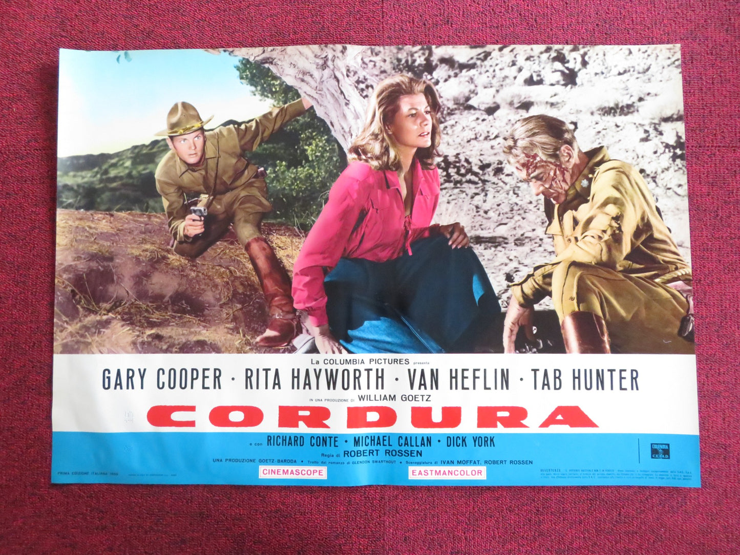 THEY CAME TO CORDURA - B ITALIAN FOTOBUSTA POSTER GARY COOPER RITA HAYWORTH R60s