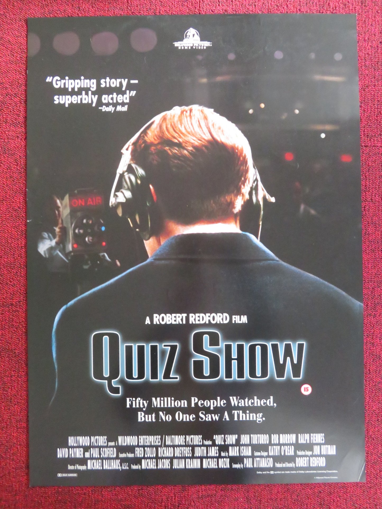 QUIZ SHOW VHS VIDEO POSTER JOHN TURTURRO RALPH FIENNES 1994