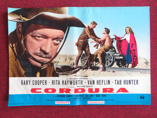 THEY CAME TO CORDURA - D ITALIAN FOTOBUSTA POSTER GARY COOPER RITA HAYWORTH R60s