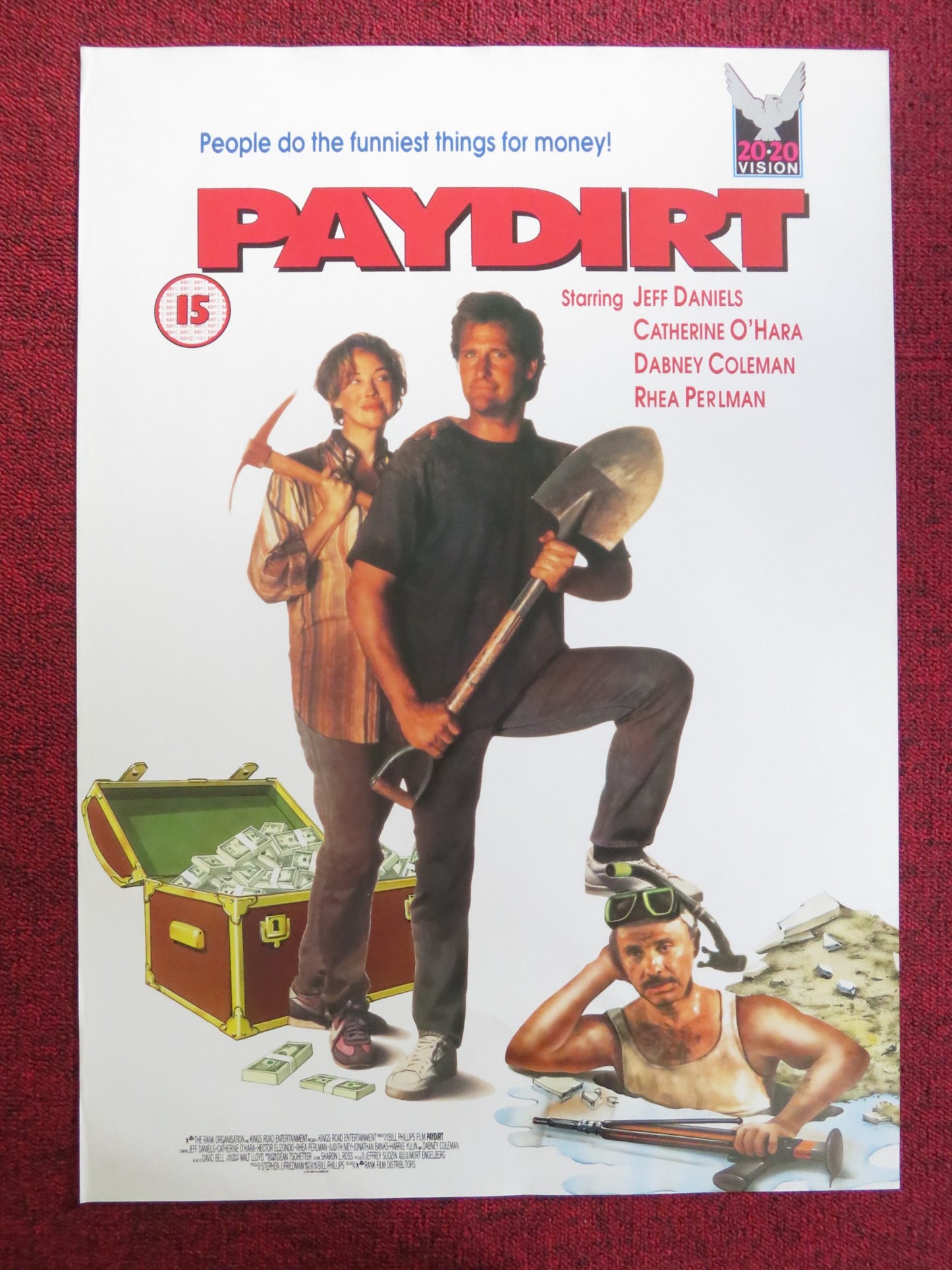 PAYDIRT VHS VIDEO POSTER JEFF DANIELS CATHERINE O'HARA 1992