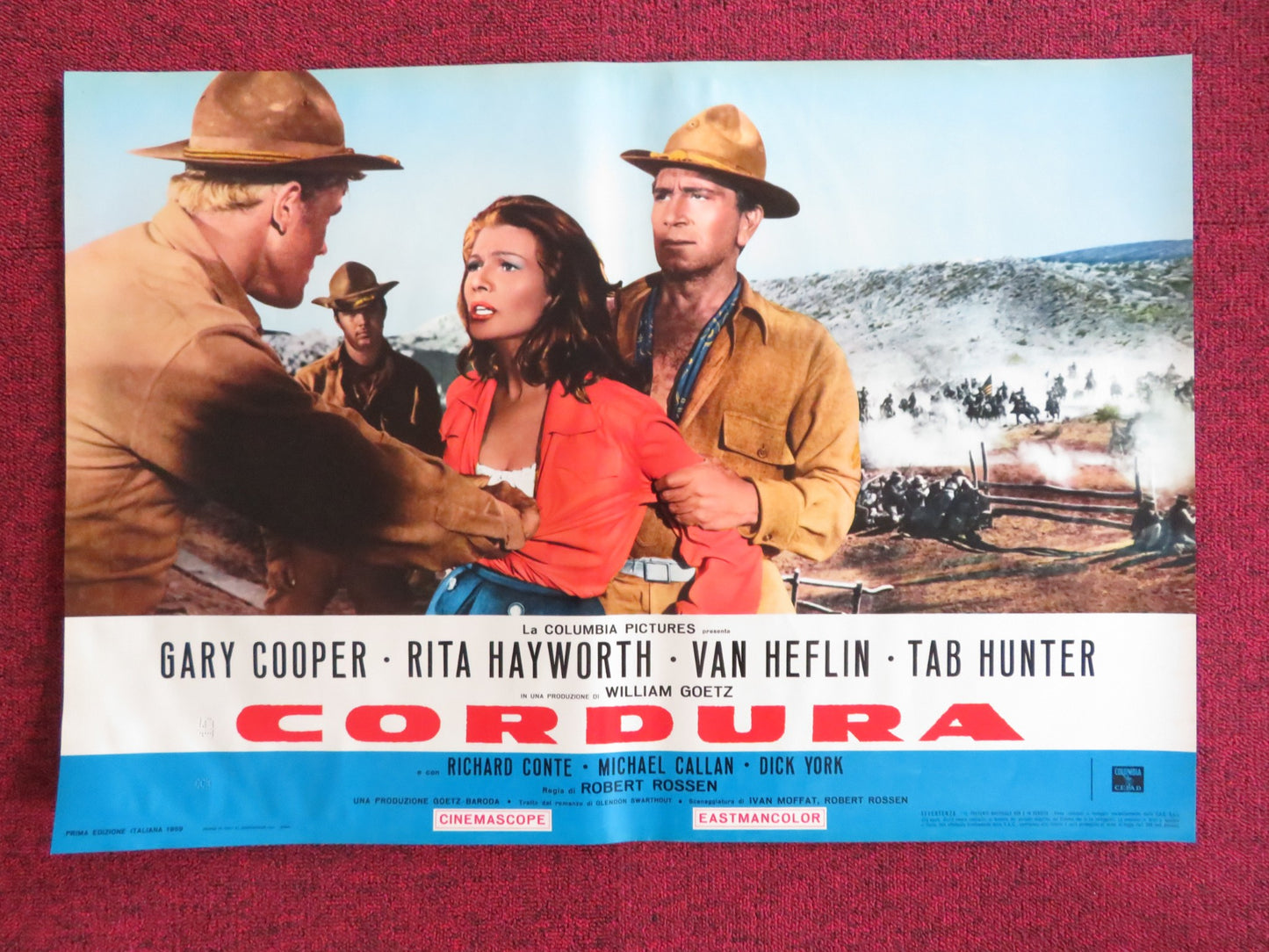 THEY CAME TO CORDURA - E ITALIAN FOTOBUSTA POSTER GARY COOPER RITA HAYWORTH R60s