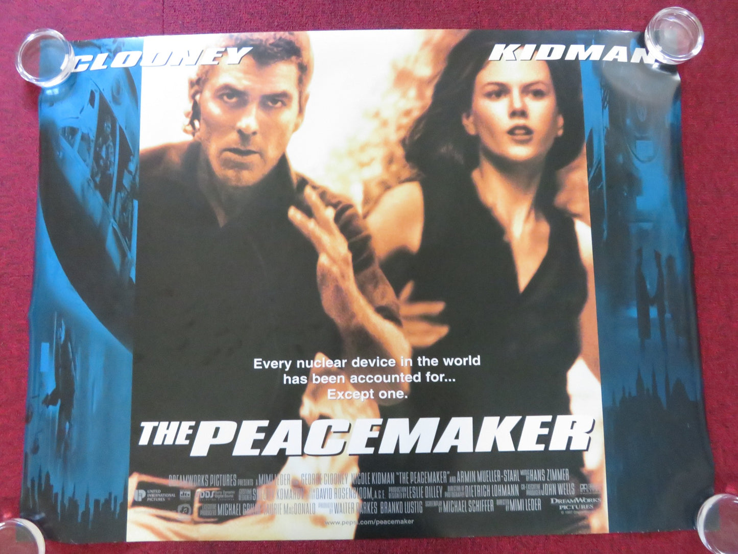 THE PEACEMAKER UK QUAD ROLLED POSTER GEORGE CLOONEY NICOLE KIDMAN 1997