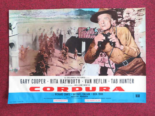 THEY CAME TO CORDURA - F ITALIAN FOTOBUSTA POSTER GARY COOPER RITA HAYWORTH R60s