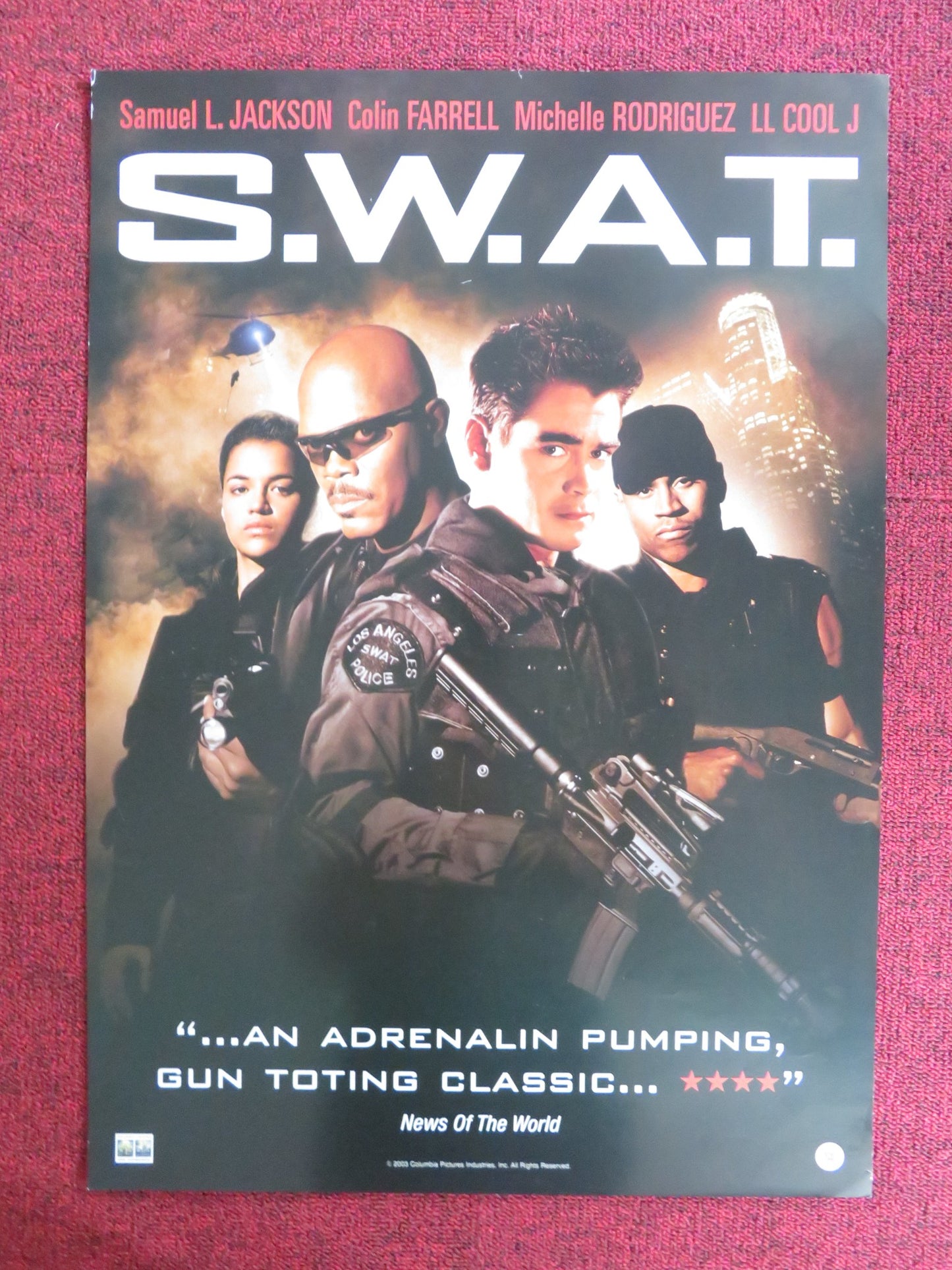 S.W.A.T. VHS VIDEO POSTER COLIN FARRELL SAMUEL L. JACKSON 2003