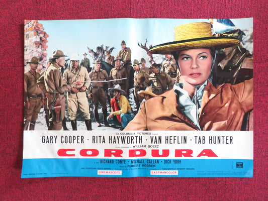 THEY CAME TO CORDURA - G ITALIAN FOTOBUSTA POSTER GARY COOPER RITA HAYWORTH R60s