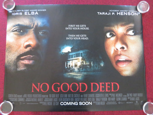 NO GOOD DEED UK QUAD ROLLED POSTER IDRIS ELBA LESLIE BIBB 2014