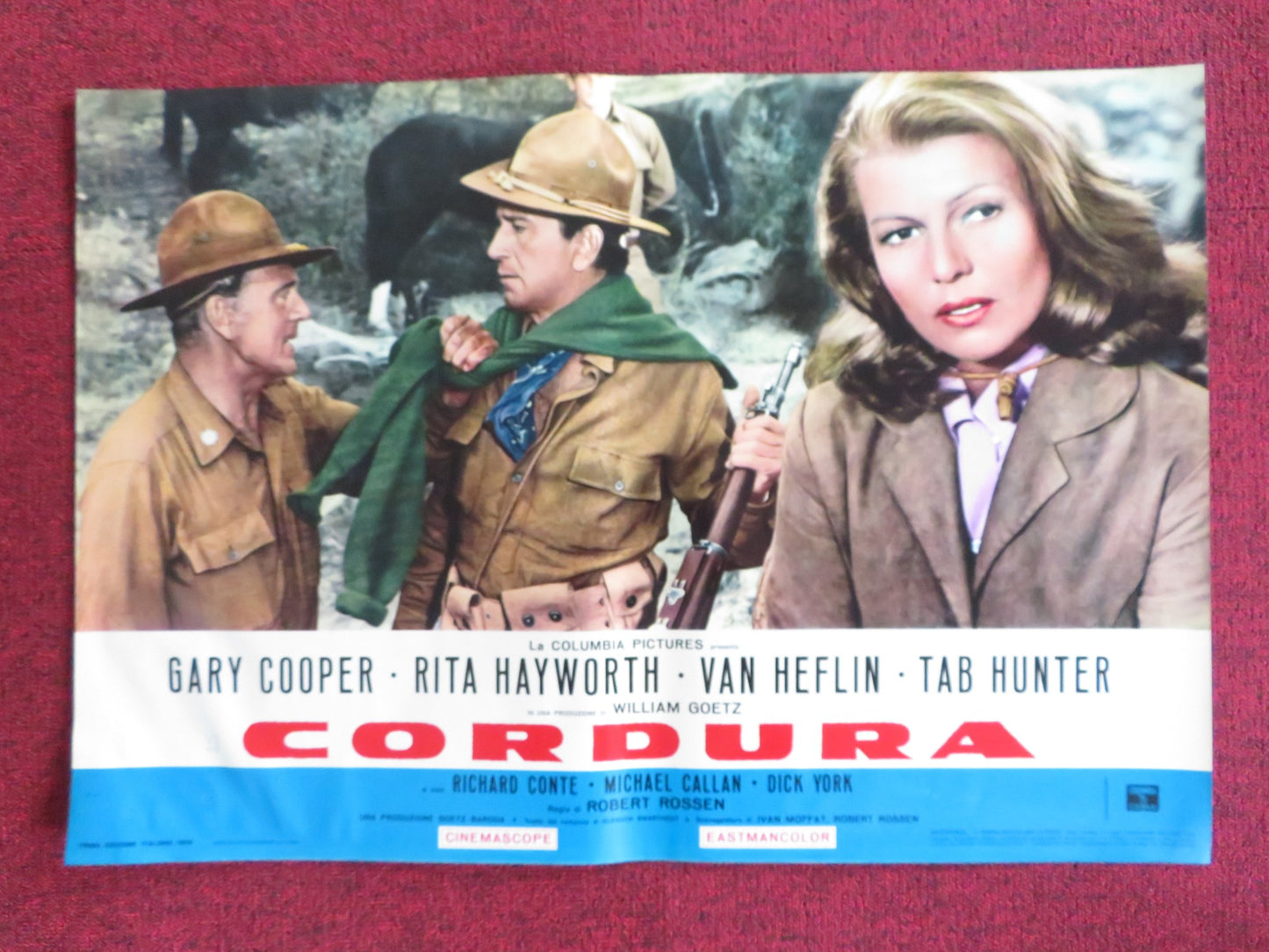 THEY CAME TO CORDURA - I ITALIAN FOTOBUSTA POSTER GARY COOPER RITA HAYWORTH R60s