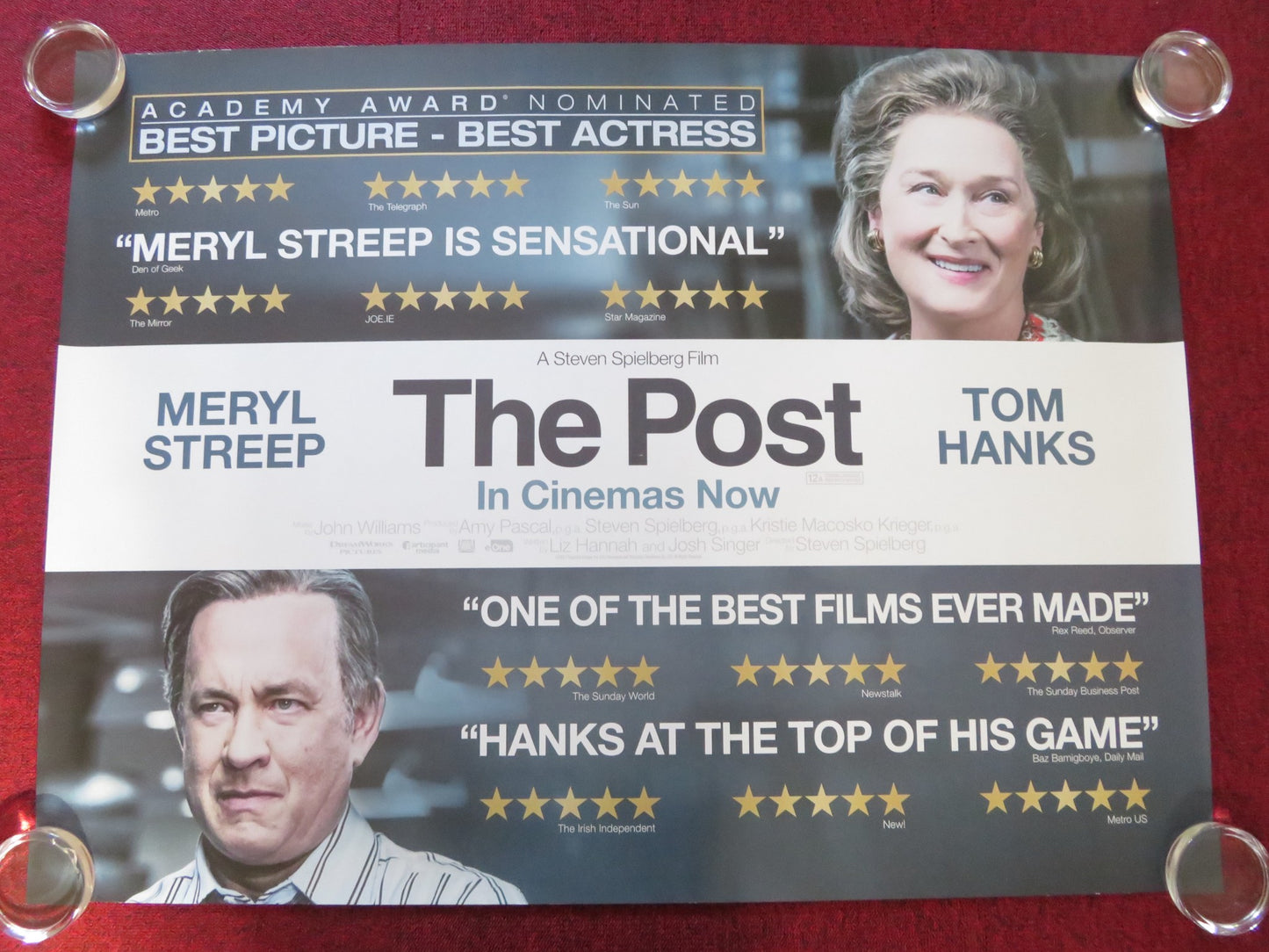 THE POST - B UK QUAD ROLLED POSTER SPIEBERG MERYL STREEP TOM HANKS 2017