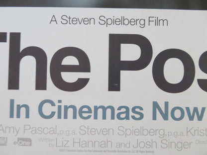 THE POST - B UK QUAD ROLLED POSTER SPIEBERG MERYL STREEP TOM HANKS 2017