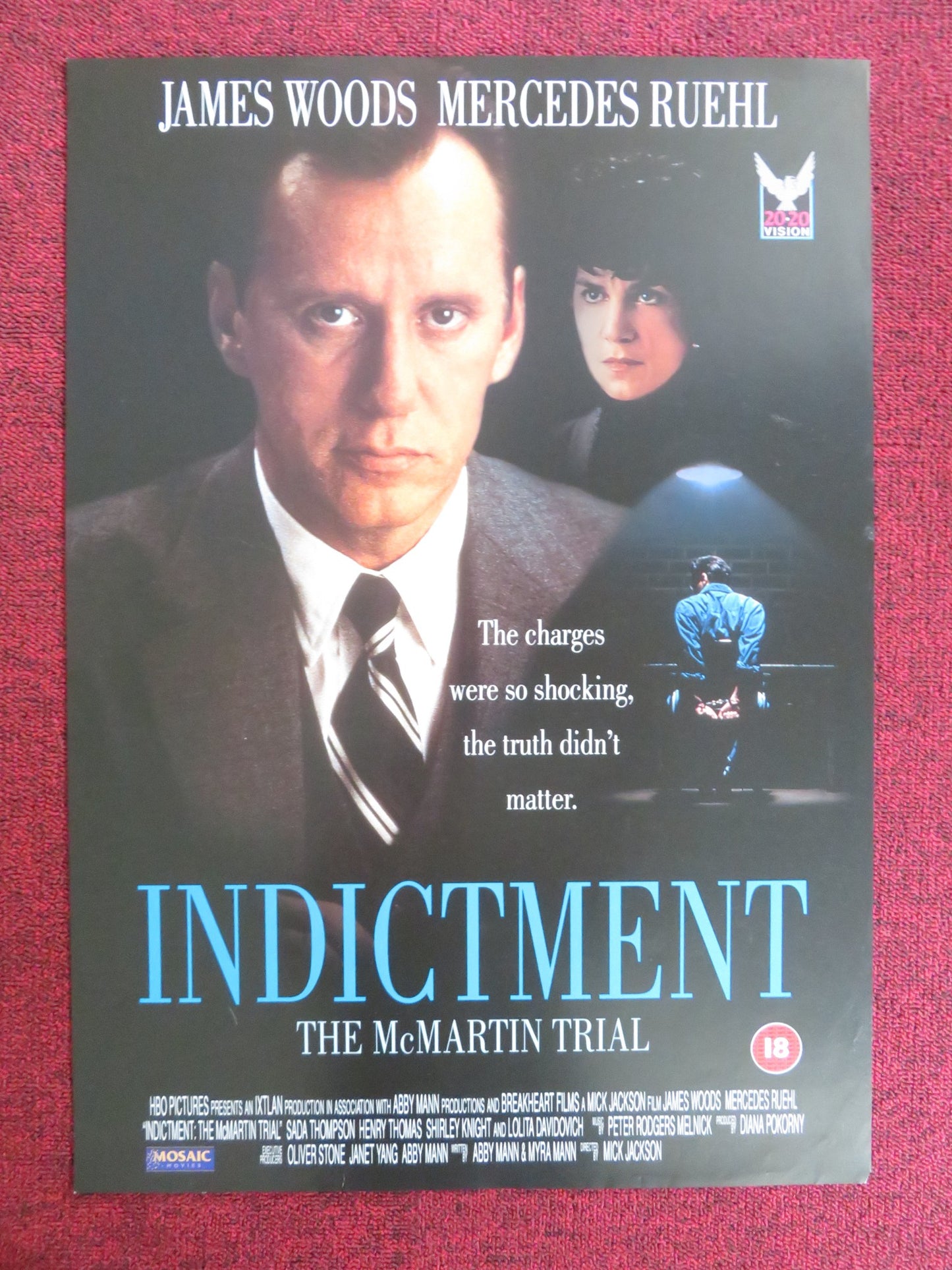 INDICTMENT: THE MCMARTIN TRIAL VHS VIDEO POSTER JAMES WOODS MERCEDES RUEHL 1995