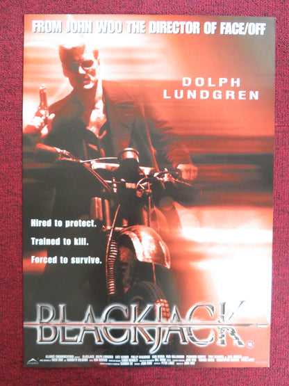 BLACKJACK VHS VIDEO POSTER DOLPH LUNDGREN KATE VERNON 1998