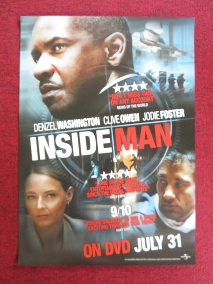 INSIDE MAN DVD POSTER DENZEL WASHINGTON JODIE FOSTER 2006