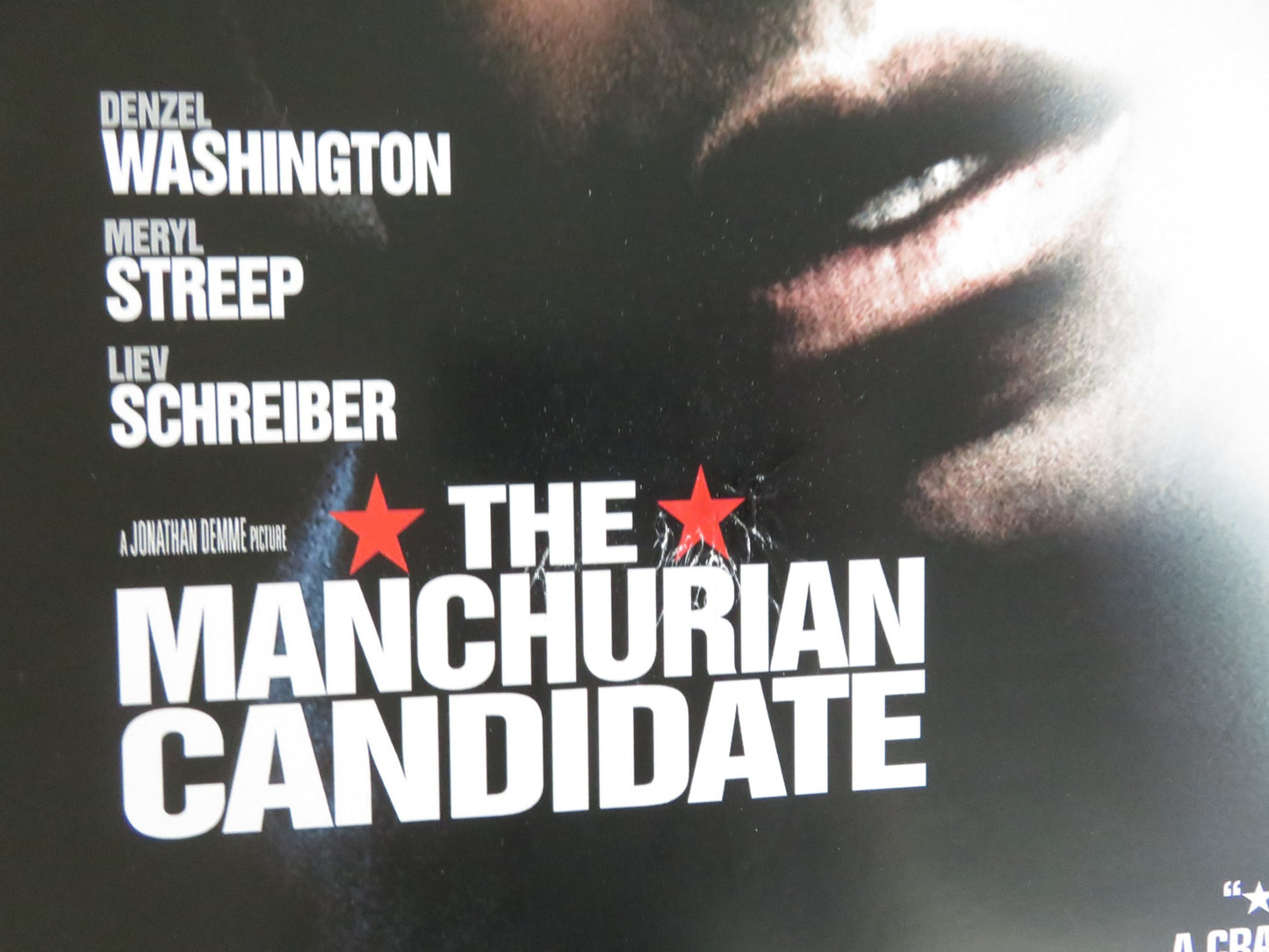 THE MANCHURIAN CANDIDATE VHS VIDEO POSTER DENZEL WASHINGTON LIEV SCHREIBER 2004