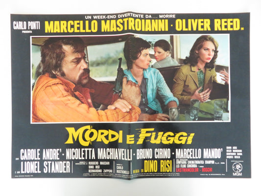 DIRTY WEEKEND - C ITALIAN FOTOBUSTA POSTER OLIVER REED MARCELLO MASTROIANNI 1973