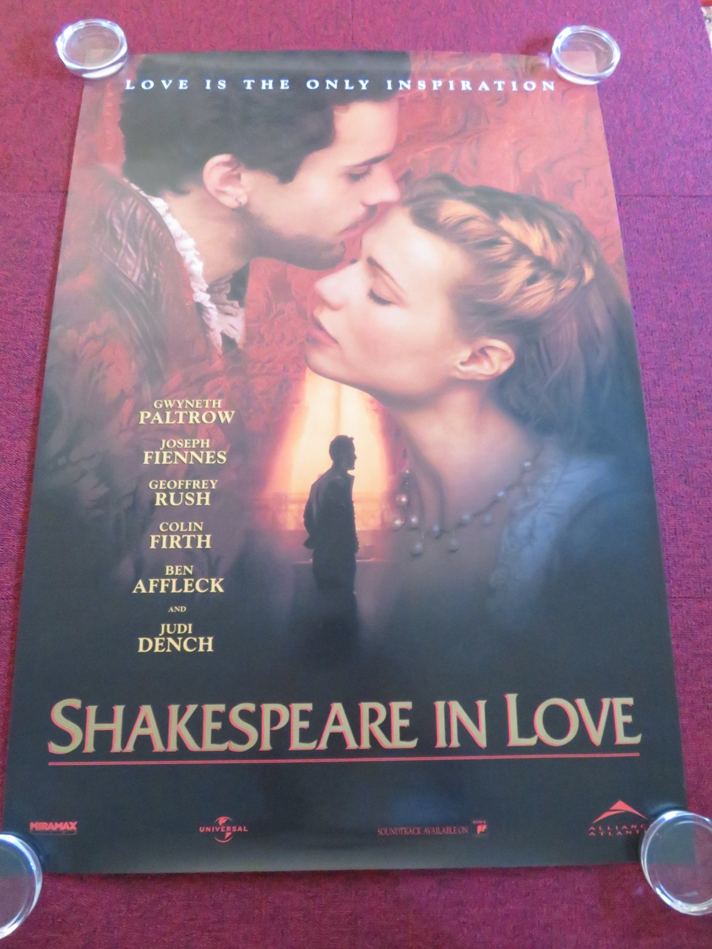 SHAKESPEARE IN LOVE US ONE SHEET ROLLED POSTER GWYNETH PALTROW J. FIENNES 1998