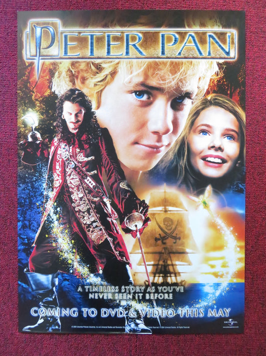 PETER PAN DVD & VHS VIDEO POSTER JASON ISAACS JEREMY SUMPTER 2004