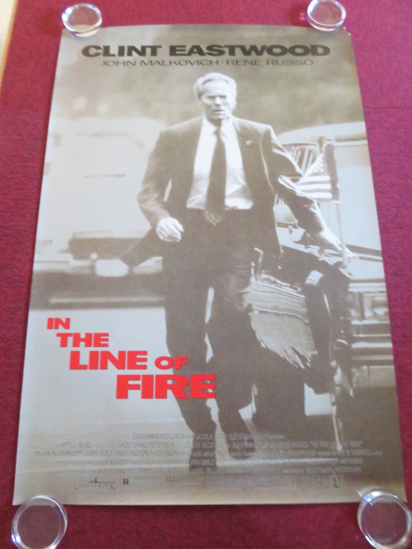 IN THE LINE OF FIRE US ONE SHEET ROLLED POSTER CLINT EASTWOOD J. MALKOVICH 1993