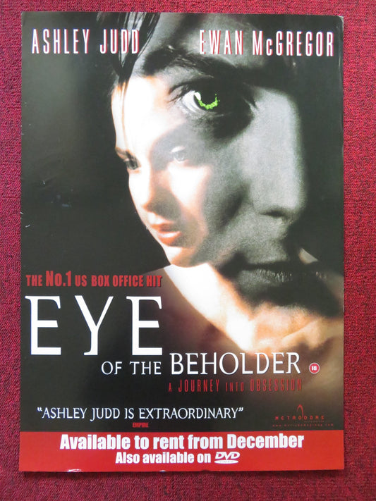 EYE OF THE BEHOLDER DVD & VHS VIDEO POSTER ASHLEY JUDD EWAN MCGREGOR 1999