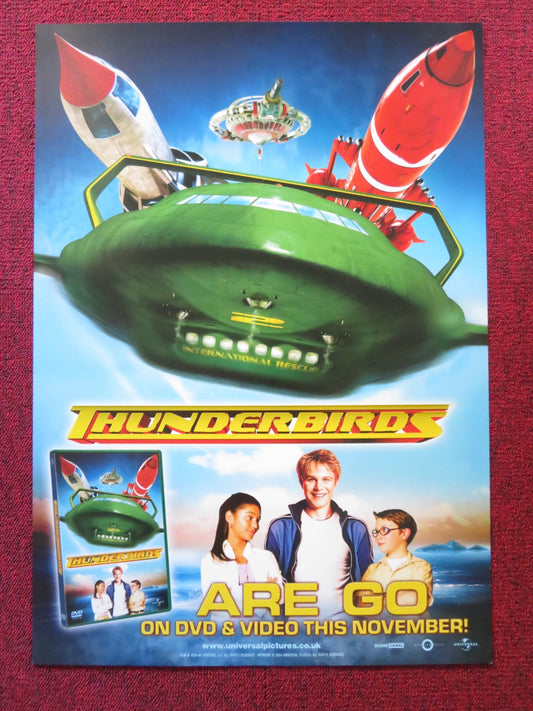 THUNDERBIRDS DVD & VHS VIDEO POSTER BILL PAXTON BRADY CORBET 2004