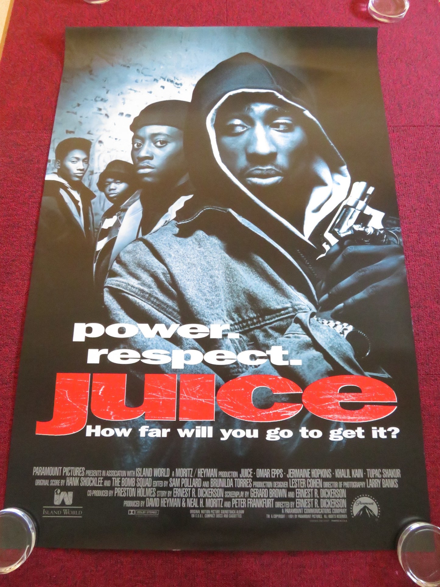 JUICE US ONE SHEET ROLLED POSTER TUPAC SHAKUR OMAR EPPS 1992