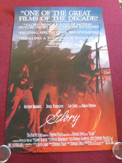 GLORY US ONE SHEET ROLLED POSTER MATTHEW BRODERICK DENZEL WASHINGTON 1989