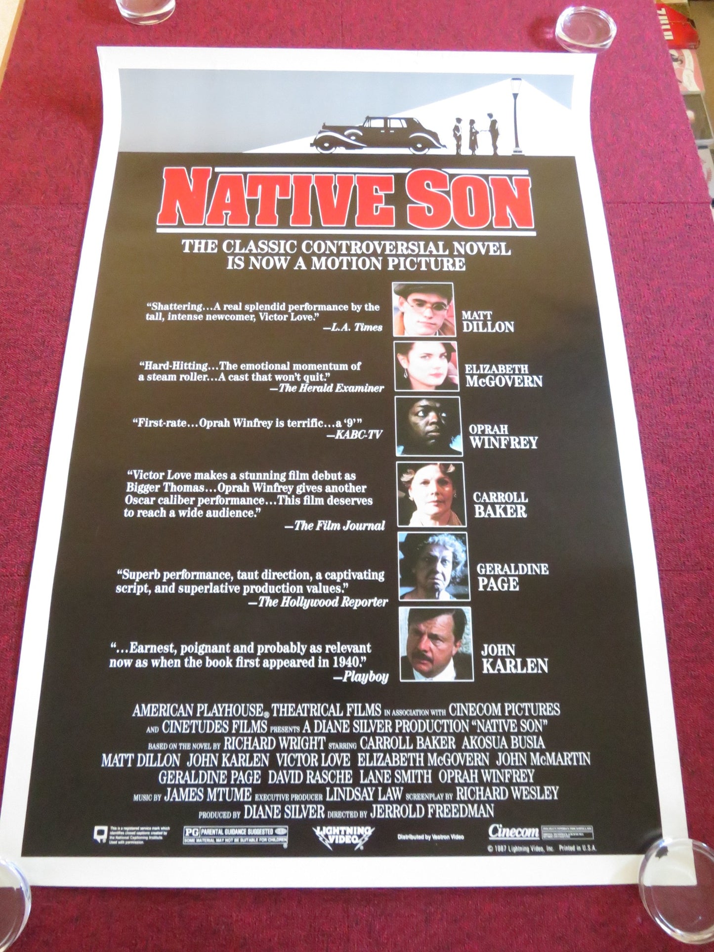 NATIVE SON US ONE SHEET ROLLED POSTER MATT DILLON ELIZABETH MCGOVERN 1987