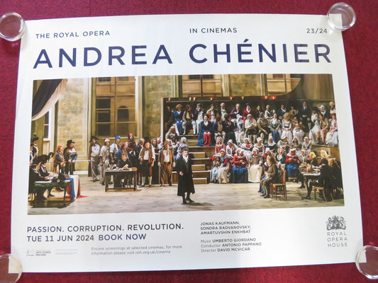 THE ROYAL OPERA HOUSE: ANDREA CHENIER 23/24 UK QUAD ROLLED POSTER KAUFMANN 2024