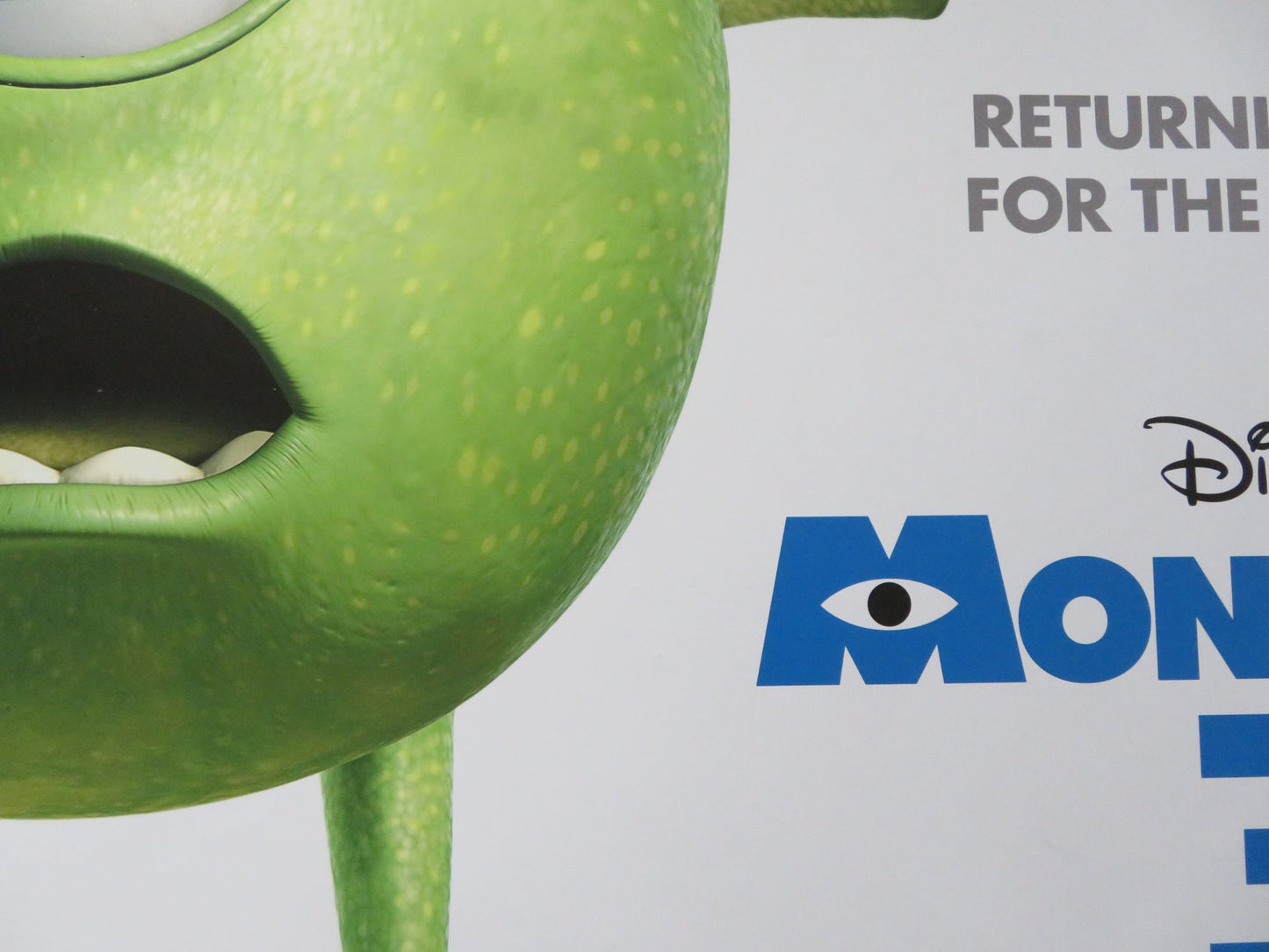 MONSTERS, INC. IN 3D UK QUAD ROLLED POSTER JOHN GOODMAN BILLY CRYSTAL 2012