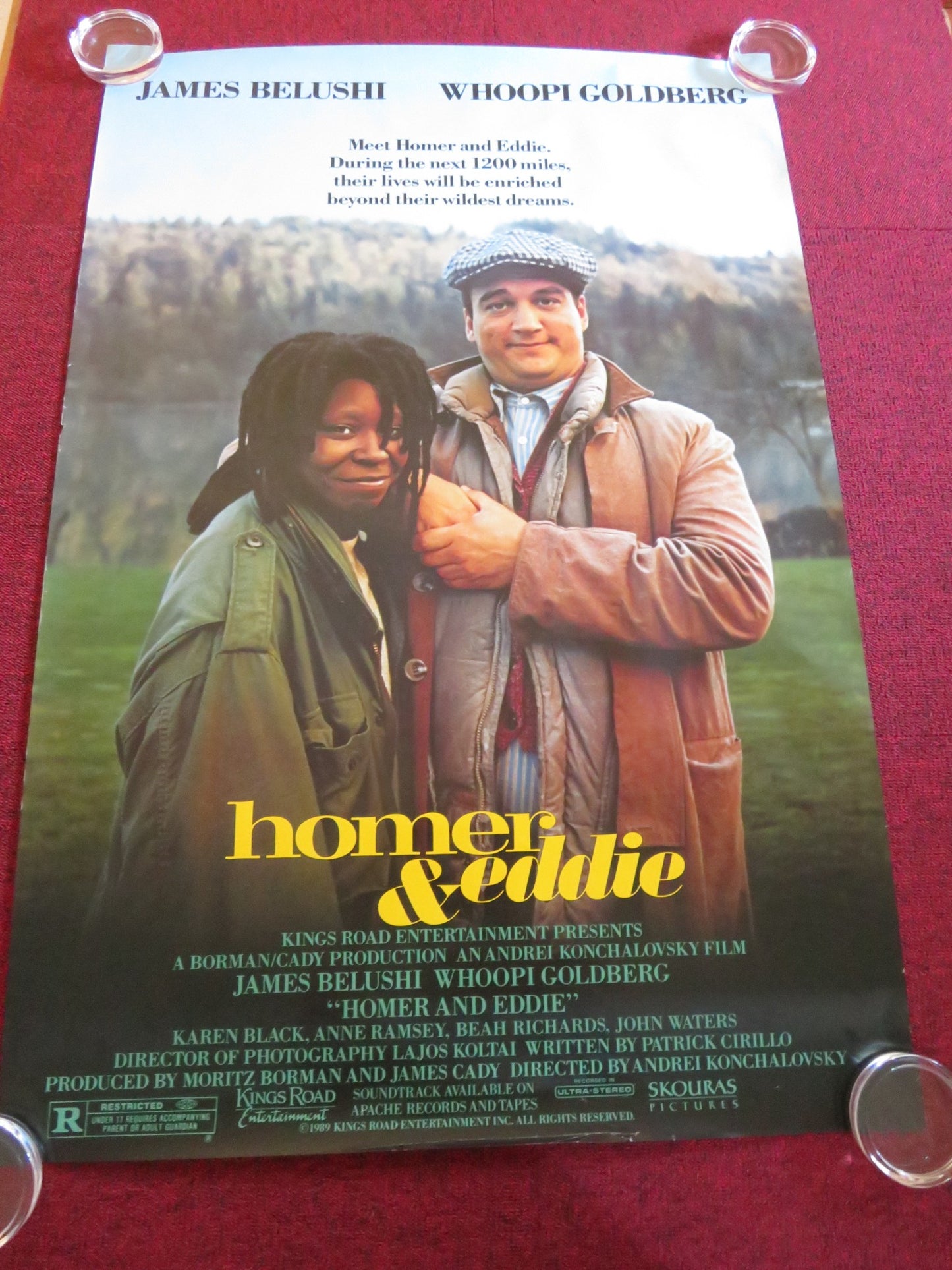 HOMER AND EDDIE US ONE SHEET ROLLED POSTER WHOOPI GOLDBERG JIM BELUSHI 1989