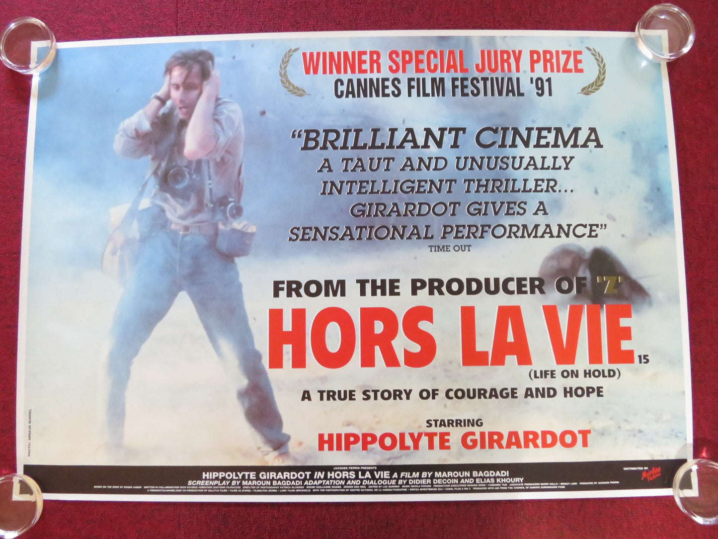 HORS LA VIE UK QUAD ROLLED POSTER HIPPOLYTE GIRADOT HUSSEIN SBEITY 1991