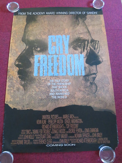 CRY FREEDOM US ONE SHEET ROLLED POSTER KEVIN KLINE DENZEL WASHINGTON 1987