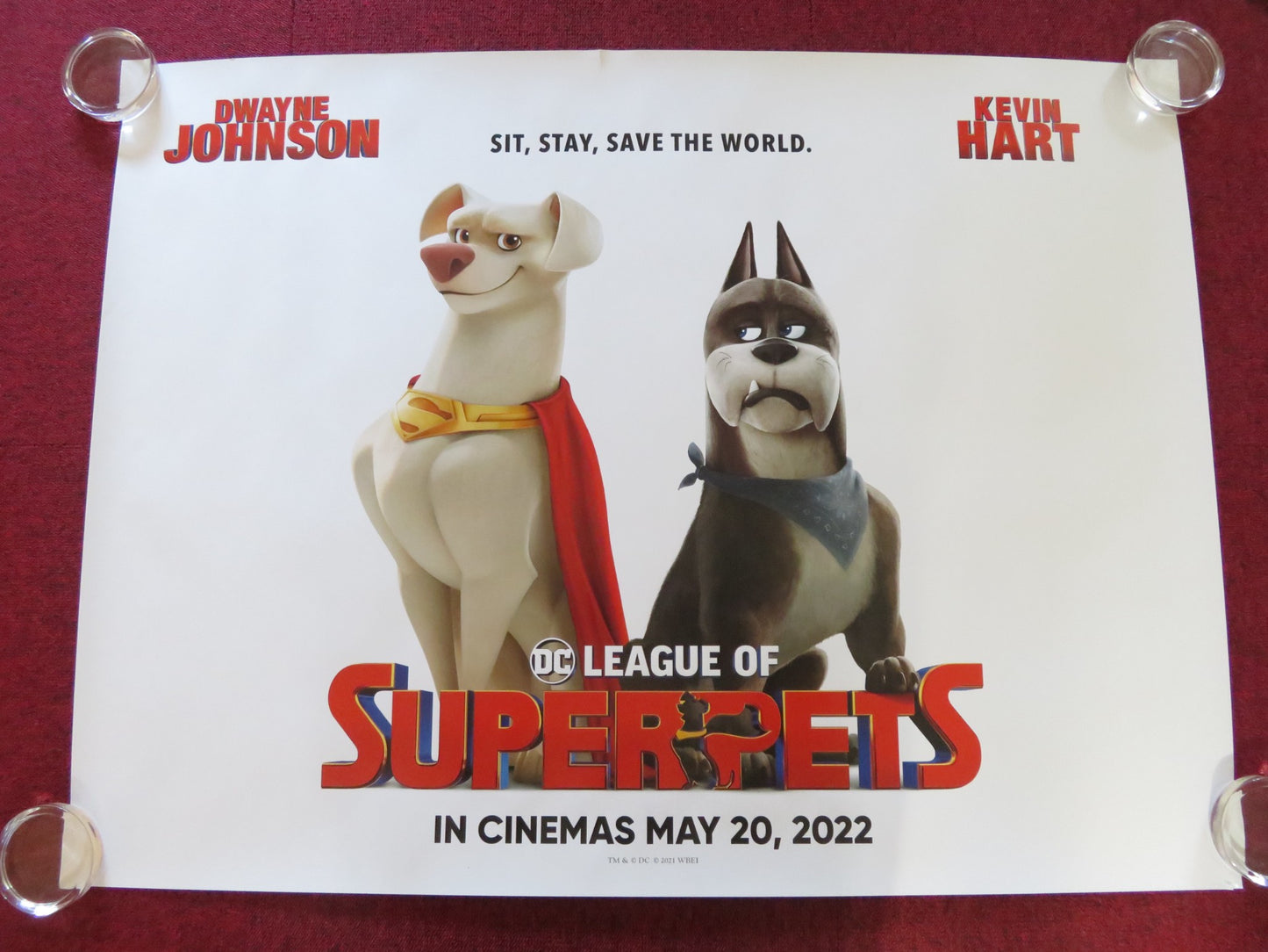 DC LEAGUE OF SUPER-PETS - B UK QUAD ROLLED POSTER DWAYNE JOHNSON KEVIN HART 2022