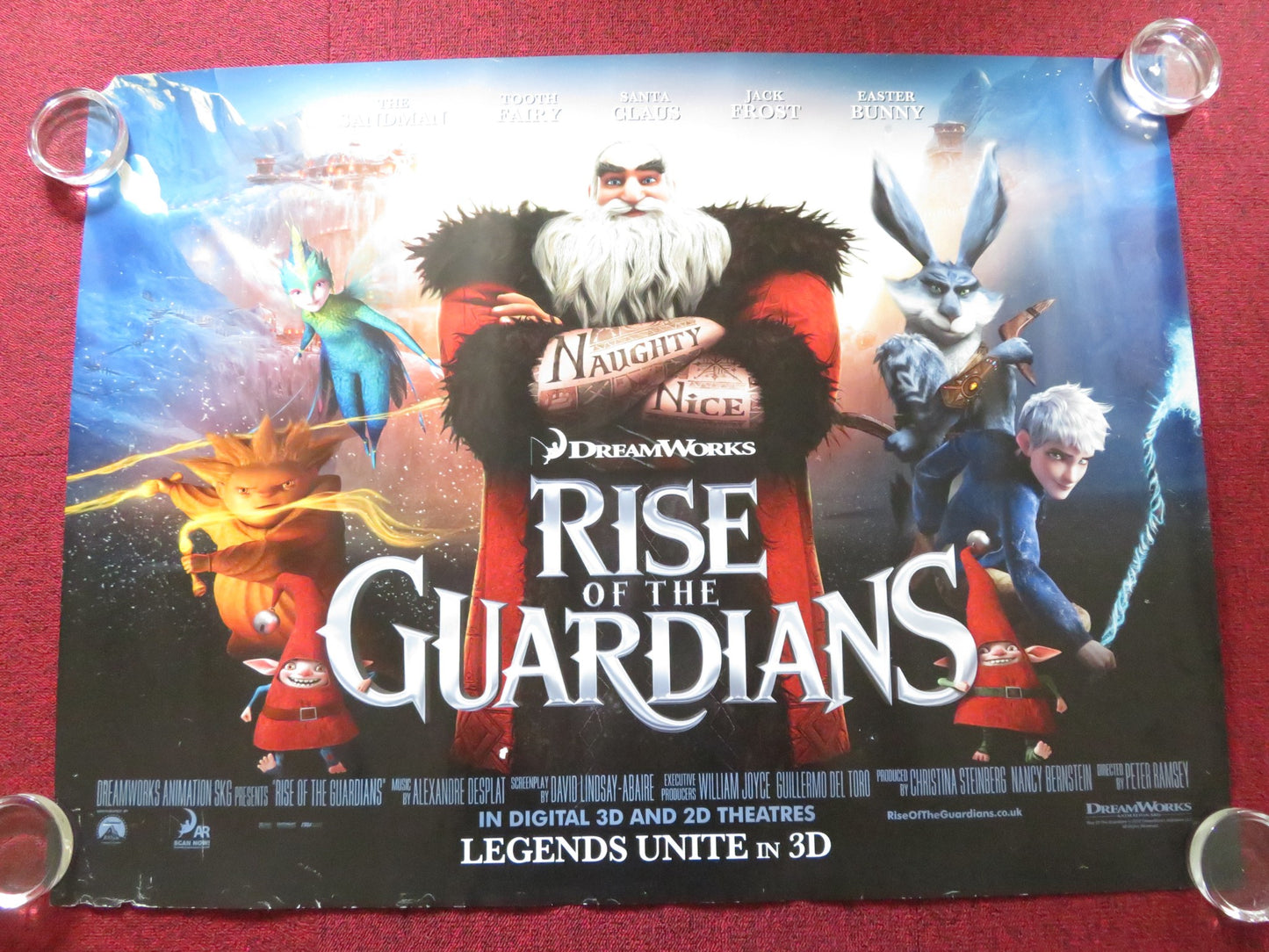 RISE OF THE GUARDIANS UK QUAD ROLLED POSTER CHRIS PINE ALEC BALDWIN 2012