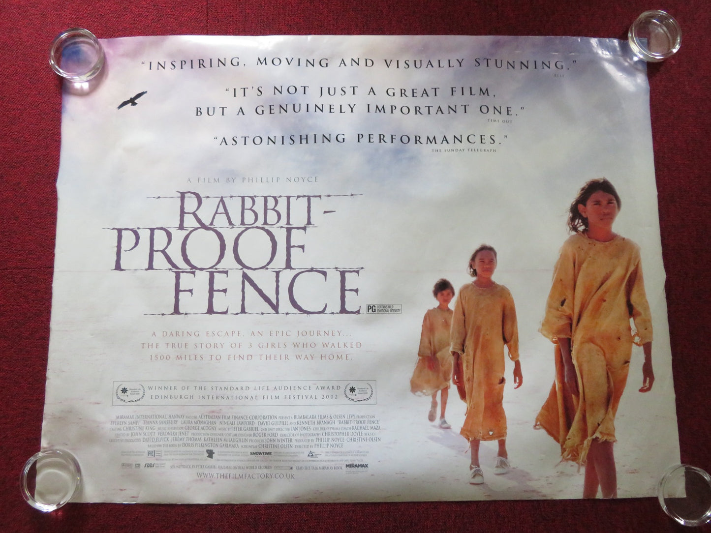 RABBIT PROOF FENCE UK QUAD ROLLED POSTER EVERLYN SAMPI TIANNA SANSBURY 2002