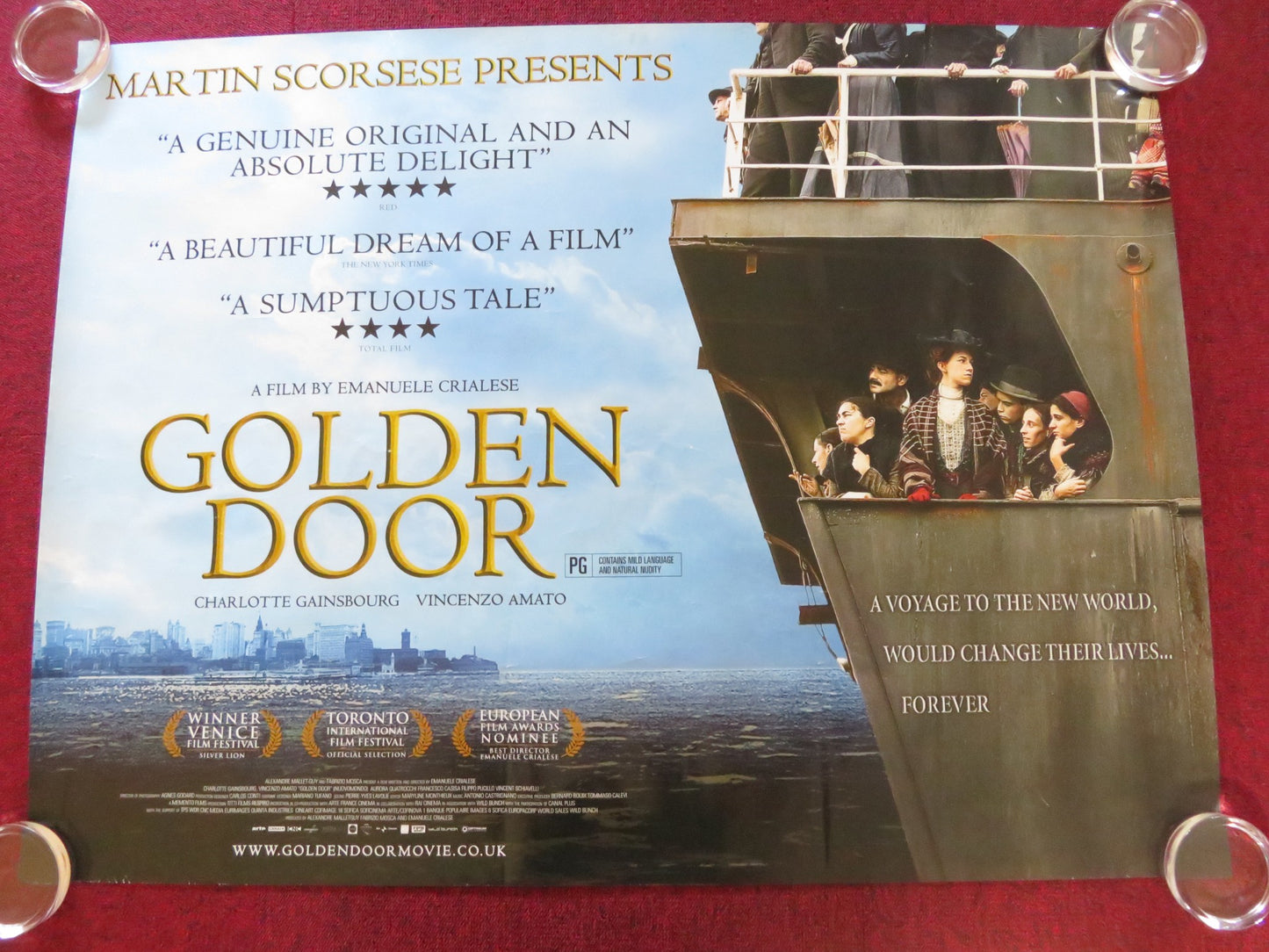 GOLDEN DOOR UK QUAD ROLLED POSTER CHARLOTTE GAINSBOURG VINCENZO AMATO 2006