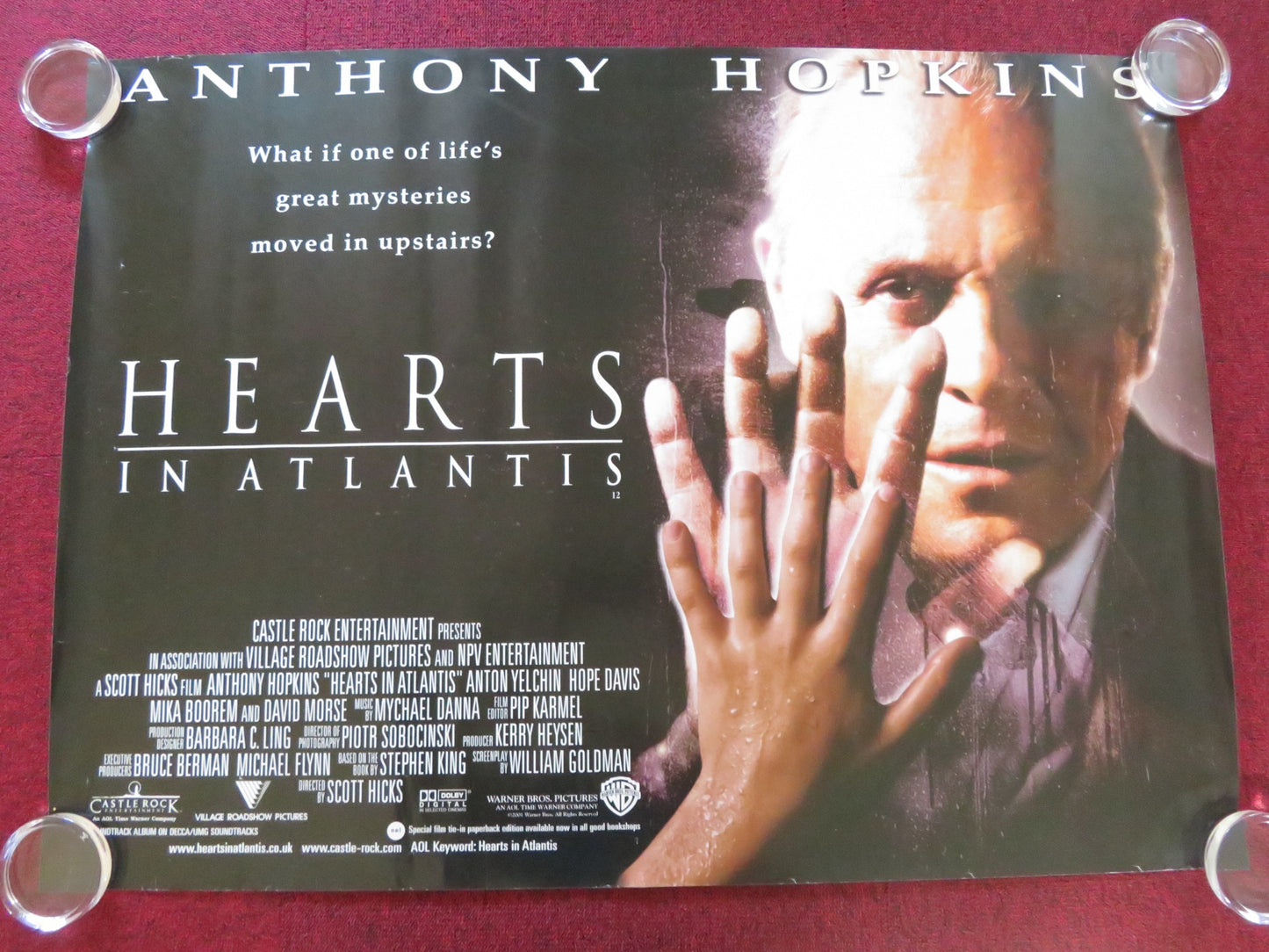 HEARTS IN ATLANTIS UK QUAD ROLLED POSTER ANTHONY HOPKINS ANTON YELCHIN 2001