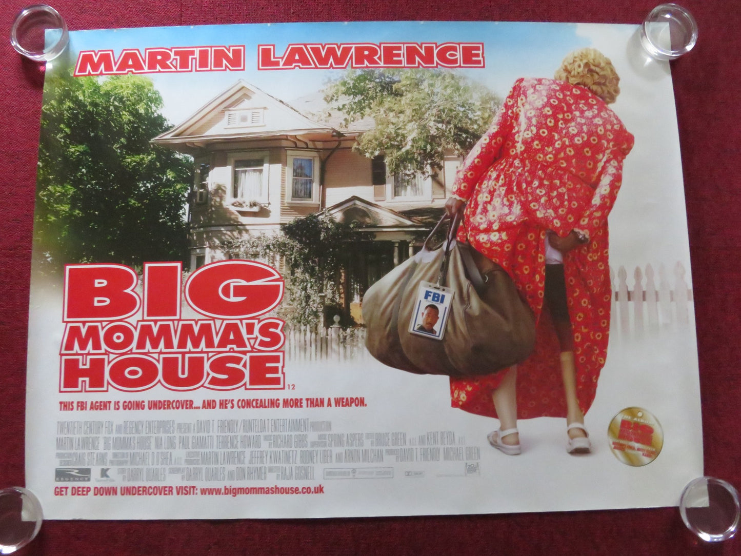 BIG MOMMA'S HOUSE UK QUAD ROLLED POSTER MARTIN LAWRENCE PAUL GIAMATTI 2000