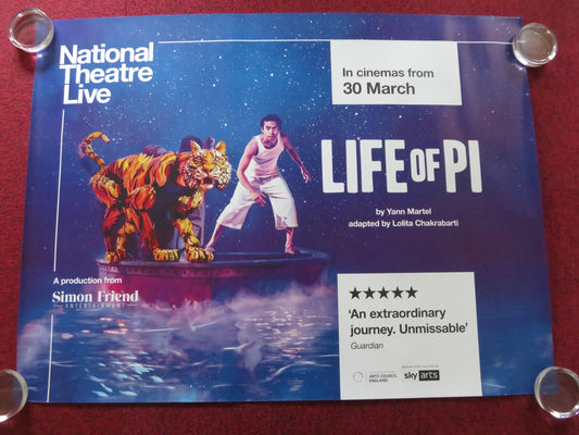 NATIONAL THEATRE LIVE: LIFE OF PI UK QUAD ROLLED POSTER HIRAN ABEYSEKERA 2023