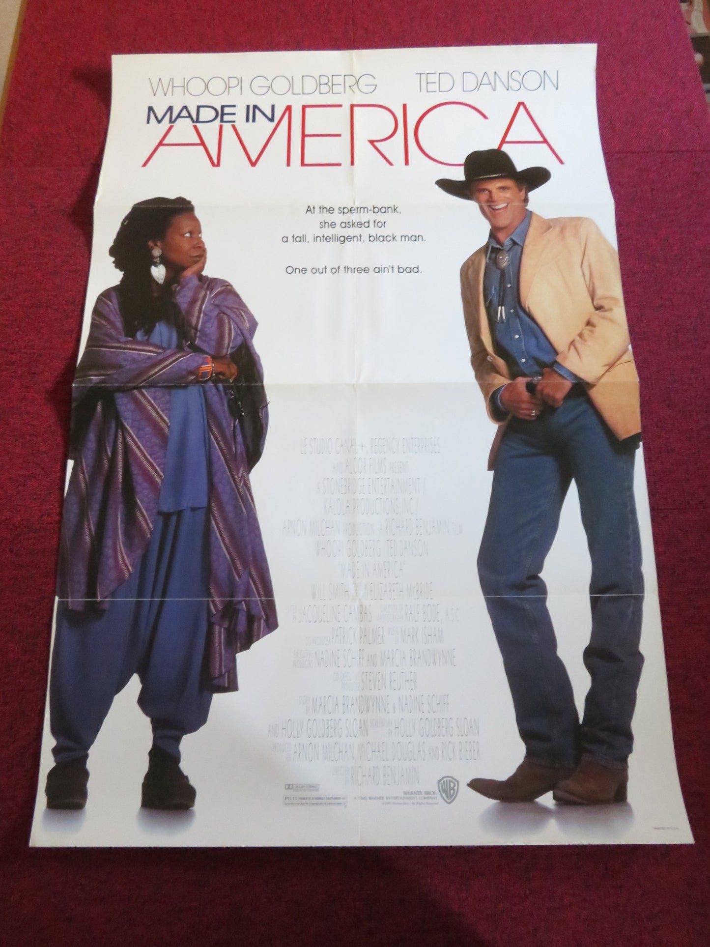 MADE IN AMERICA US ONE SHEET ROLLED POSTER WHOOPI GOLDBERG RED DANSON 1993