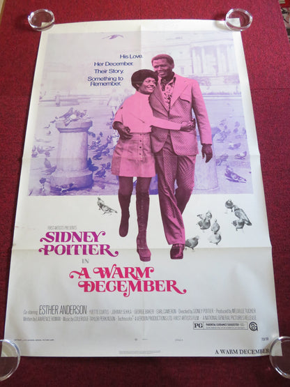 A WARM DECEMBER STYLE A  US ONE SHEET ROLLED POSTER SIDNEY POITIER 1973