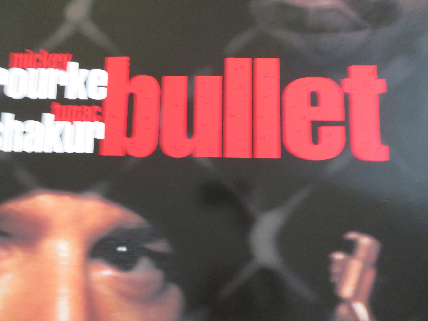 BULLET VHS VIDEO POSTER ROLLED TUPAC SHAKUR MICKEY ROURKE 1996