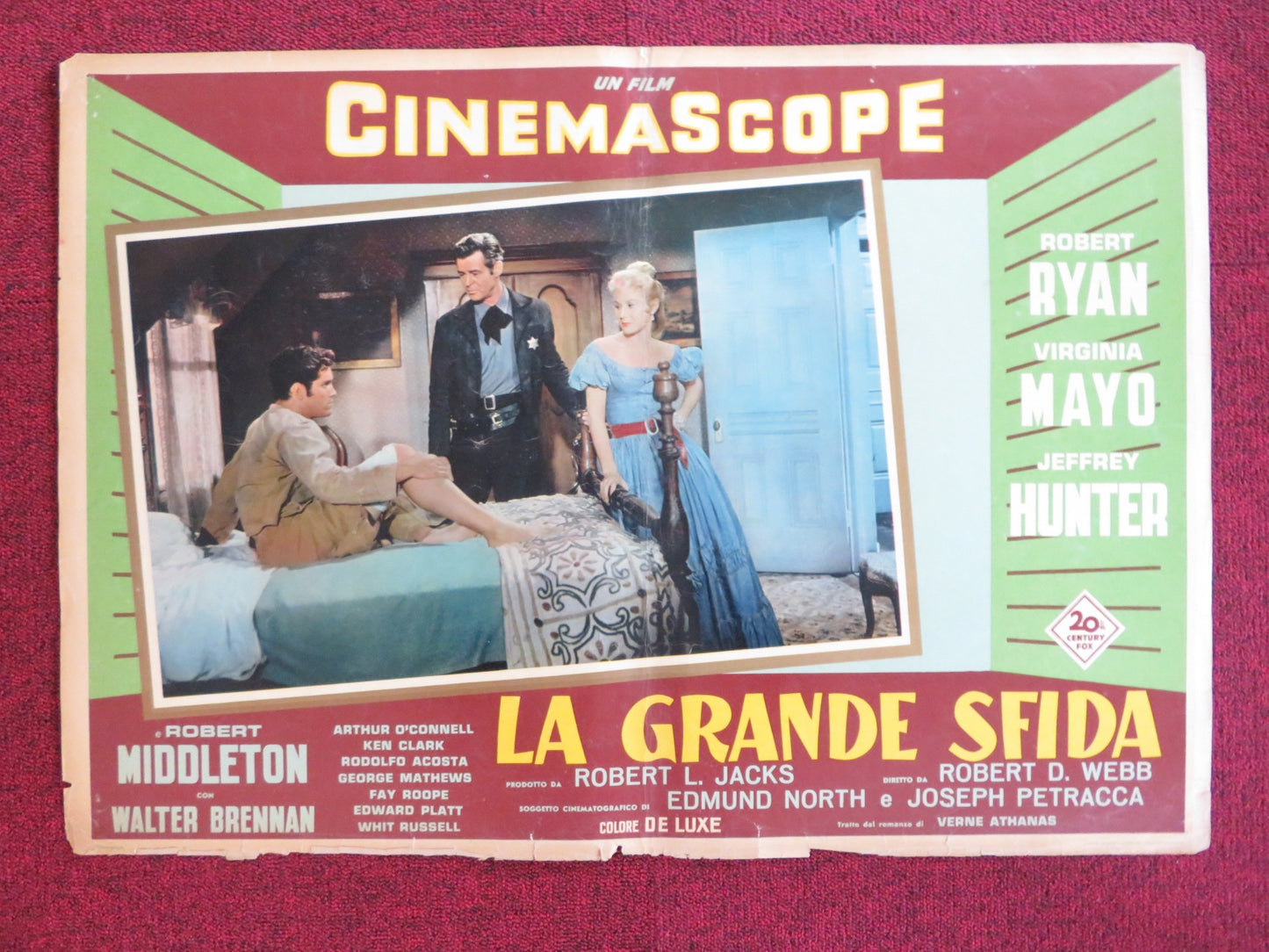 THE PROUD ONES - G ITALIAN FOTOBUSTA POSTER ROBERT RYAN VIRGINIA MAYO 1956